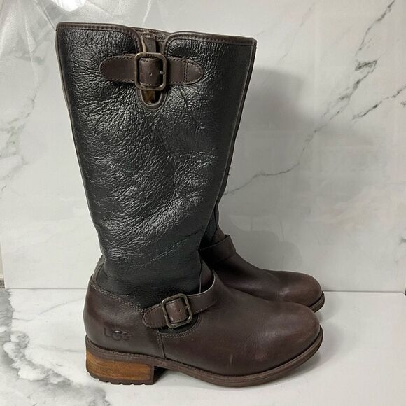 UGG Australia Tall brown Leather Boots - Picture 1 of 6